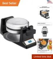 Fast Digital Belgian Waffle Maker - Nonstick PFOA Free Plates - 7" Diameter