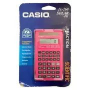 Pink Casio Scientific Calculator fx-260 Solar-pk New in Package