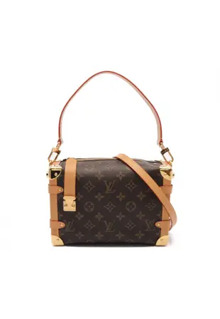 二奢 Pre-loved Louis Vuitton Side trunk MM monogram Handbag PVC leather Brown 2WAY