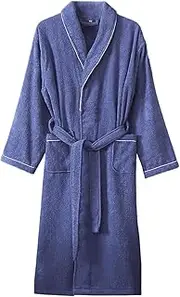 [Generic] Cotton Terrycloth Robe for Men,100% Cotton Bathrobe Towel Shawl Collar Cozy Soft Plush Kimono Sleepwear