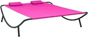 Outdoor Lounge Bed Fabric Pink Garden Beds