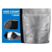 Loud Lock Mylar Bags 1,000 Count - 1 Gram Black/Clear Zip Seal Bags