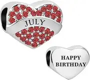 [LSxAB] Heart Birthstone Bead I Love You Month Birthday Charm Compatible with Pandora Charms Bracelets for Women Jewelry