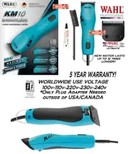 Wahl PRO KM10 BLUE 2-Speed Clipper KIT&ULTIMATE 10 Blade Set*PET DOG GROOMING