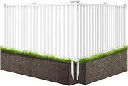 Costway Picket Fence, 2M L x 1.3M H Decorative Fence, 2 No Dig Fence Panels for Soft Ground, Garden Fencing for Pool, Yard & Porch, White (Pack of 2)