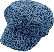[WITHMOONS] Animal Print Cotton Newsboy Cabbie Peaked Beret Cap Baker Boy Flat Cap LDG1515