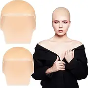 Healeved Elastic Stretchable Wig for Adults Bald Head Cap Latex Bald Cap for Makeup Halloween Birthday Party