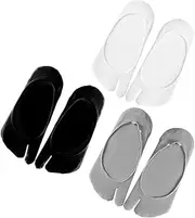 [AOKWAWALIY] 3 Pairs Tabi Socks Low-cut Socks Women Crew Socks Toe Short Boots Thin Socks Women Socks Pure Color Socks Mens Split Socks Socks for Women Japanese Style Socks Nylon