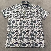 Birdie Boss Polo Shirt Mens Extra Large White Straight Out Of Bounds Golf Golfer