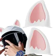Ruhnjyg Hard Hat Cat Ears - 1 Pair Creative Cat Ears Hard Hat Sticker | Peel & Stick Kitten Ear Accessory, Adhesive Ski Hat Horns, Headgear Attachments for Ski Hat