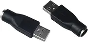 FDXGYH 2pcs USB to PS2 Adapter 6Pin PS/2 Female to USB Male Converter Keyboard/Mouse Adapter (Black)