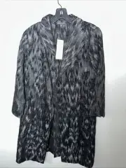 NWT $448 Eileen Fisher BLURRED IKAT JACQUARD JACKET cocktail outer coat Small