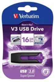 Verbatim 16GB V3 USB3.0 Violet Store'n'Go V3 Rectractable USB Storage Drive