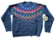 Maker's Mark Girl's Multicolor Sequin Acrylic Blend Navy Sweater 10/12