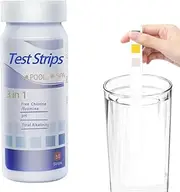 Pool and SPA Test Strips | 50 Strips Well Water Testing Paper,PH Total Alkalinity Test Paper, Residual Chlorine Water Test Papers for Well Water
