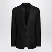 [Dolce & Gabbana] Black Single-breasted Linen Jacket 50 IT Black