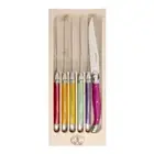 Jean Dubost Deluxe Laguiole Mixed Colour 6 Piece Steak Knife Set 1.5mm