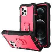 MCC Stylish Shockproof iPhone 12 Pro Max Case Cover Apple Heavy Duty Tough [Black+Magenta]