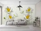 3D Relief Floral Wallpaper Wall Mural Removable Self-adhesive 1678