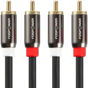 FosPower (1.8m / 6ft) 2 RCA M/M Stereo Audio Cable [24K Gold Plated | Copper ...