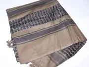 SHEMAGH ARAB SCARF KEFFIYEH FASHION SCARF 100% Cotton Brown and Black
