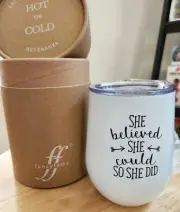 FancyFams Hot Cold Stainless Steel Tumbler SHE believed SHE could SO SHE DID