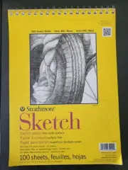 STRATHMORE SKETCH PAD Fine Tooth Paper 100 SHEETS 9x12 300 SERIES UNUSED