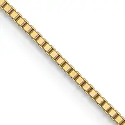 18K Yellow Gold 18 Inch .9mm Box With Lobster Clasp Chain
