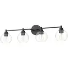 Bathroom Light Fixtures Bathroom Vanity Light with Globe Glass 4-Light Black