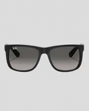 [Ray-Ban] Ray-Ban Women's 0Rb4165 Justin Polarised Sunglasses in Rubber Black W/Dark Blue One Size Rubber Black W/Dark Blue