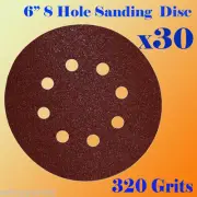 6" 8 Hole 320 Grit SandPaper Disc Random Orbit Hook and Loop Sander #320 sheet