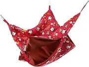 TOYANDONA Cozy Christmas Patterned Guinea Pig Bed Washable Animal Hammock Comfortable Hideaway for Hamsters Chinchillas and Other