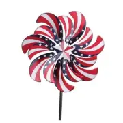 4th of July Outdoor Wind Spinner, 60" Red White Blue Metal Wind Spinners with