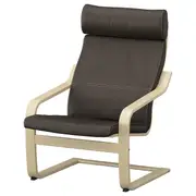 POÄNG armchair, birch veneer/Glose dark brown