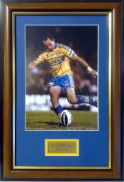 Luke Burt Parramatta Eels Legend Signed Action Photo Framed Memorabilia