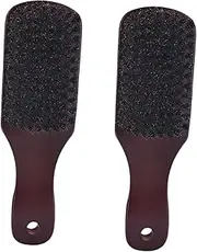 FRCOLOR Men's Styling Brush Set 2pcs Beard and Grooming Brush Boar Bristles Wooden Handle Portable for Travel and Daily Use