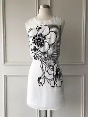 ALICE MCCALL : roma hotel back cut out flocked mini dress size:14 -NEW- $329