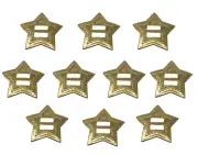 10 Gold Star Shaped Metal Western Slotted Conchos Bolo Belt Leather Crafts