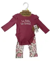 Baby Essentials 4-Piece Set "So Little So Loved" Bodysuit Floral Sz 3M- New