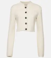 [Khaite] Khaite Ello cropped silk and cashmere jacket AU 16 neutrals