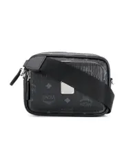 MCM Visetos Logo Plaque Crossbody Bag One size Black