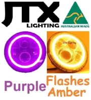 7" JTX LED Halo PURPLE & Amber Headlights Ford Falcon GS GT XA XB XC HO XK XL XM (for: Ford)