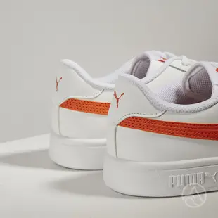 PUMA Smash V2 L 女款 白色 亮橘 皮革 基本 休閒鞋 365215-27