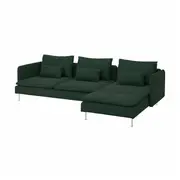 SÖDERHAMN 4-seat sofa, with chaise longue/Tallmyra dark green