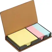 uxcell Leather Sticky Notes Holder, Post Notes Holder Storage Box Desktop Mini Case Business Card Holder Memo Pad Organizer for Desk Home Office Books Notebook, Brown
