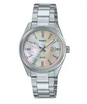 Casio Analog Mother Of Pearl Dial Stainless Steel LTP-1302DS-4AV Ladies Watch
