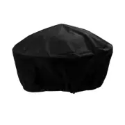 Patio Round Fire Pit Cover Outdoor Waterproof UV Protector Grill BBQ Cover Black