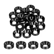 M8 Countersunk Washers,Anodized Aluminum Gaskets for Screw RC,35PCS(Black)