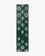 75' x 305' | Machine Washable Runner Rug | Kid & Pet Friendly | Indoor Rug | Jonathan Adler Bargello Spruce Green Rug | Ruggable