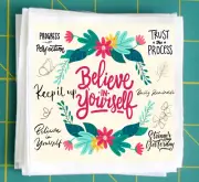 Positive Affirmations Fabric Panel for Quilting Crafting Sewing Quilt Block